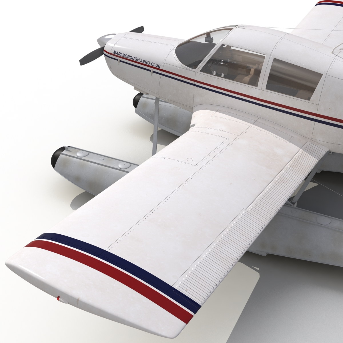 Light Aircraft Piper PA 28 Cherokee Seaplane 3D model