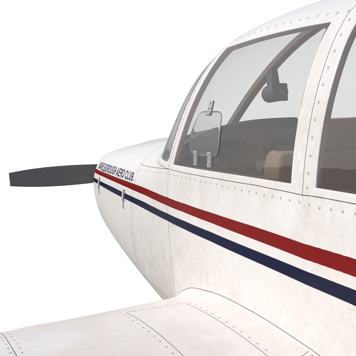 Light Aircraft Piper PA 28 Cherokee Seaplane 3D model