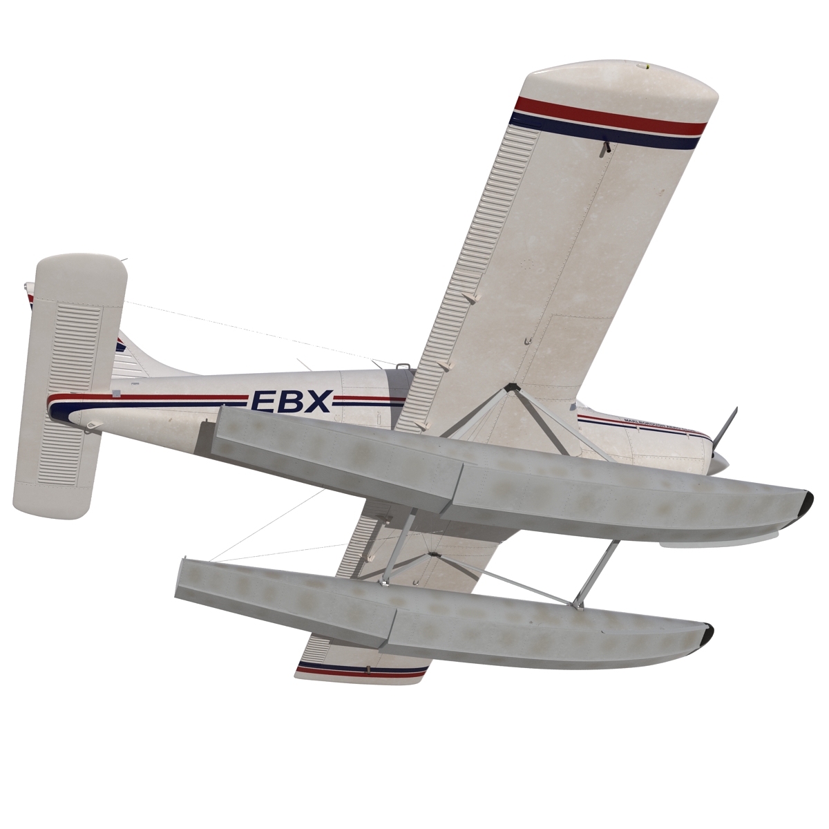 Light Aircraft Piper PA 28 Cherokee Seaplane 3D model