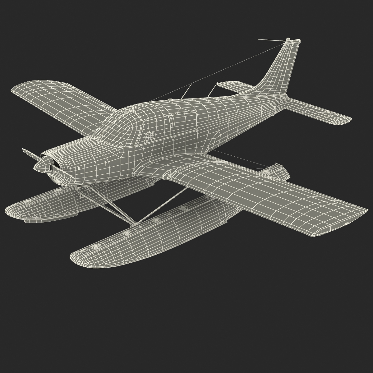 Light Aircraft Piper PA 28 Cherokee Seaplane 3D model