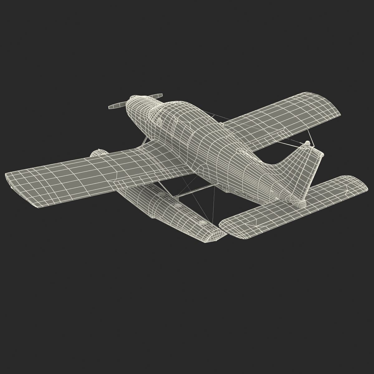 Light Aircraft Piper PA 28 Cherokee Seaplane 3D model