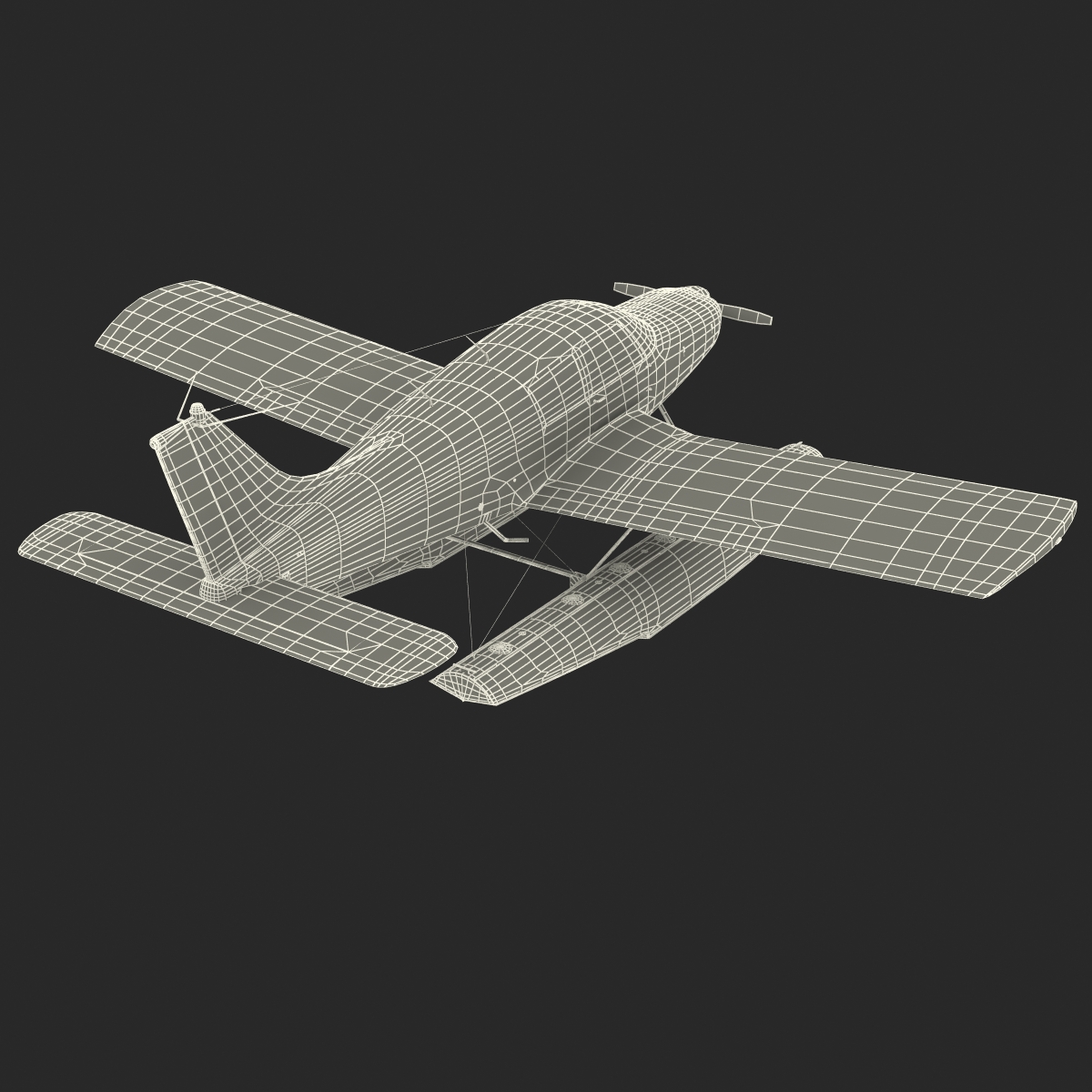 Light Aircraft Piper PA 28 Cherokee Seaplane 3D model