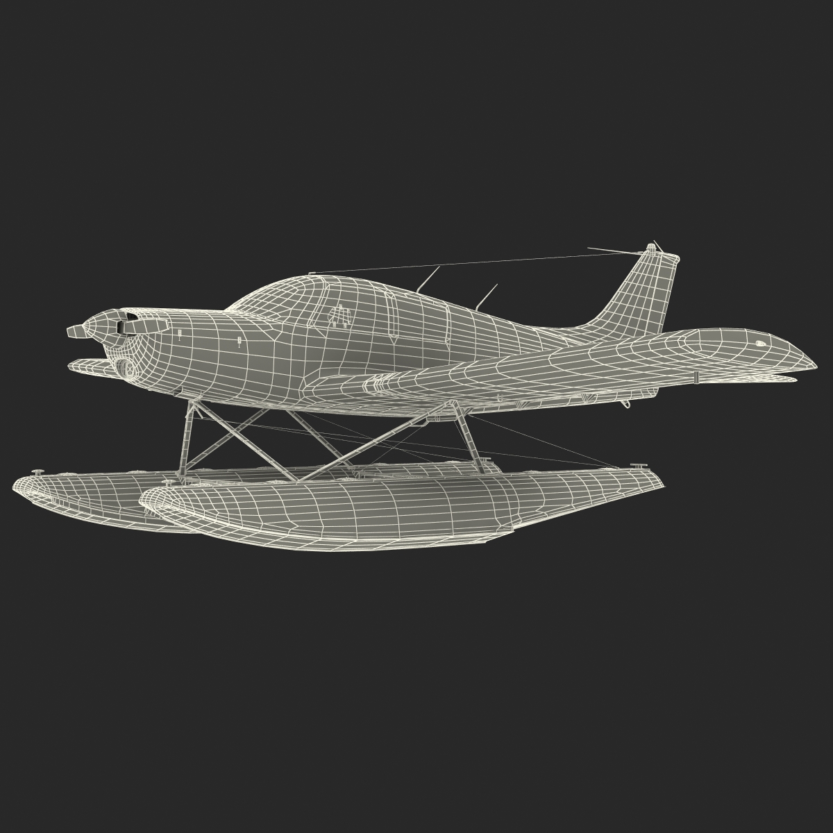 Light Aircraft Piper PA 28 Cherokee Seaplane 3D model