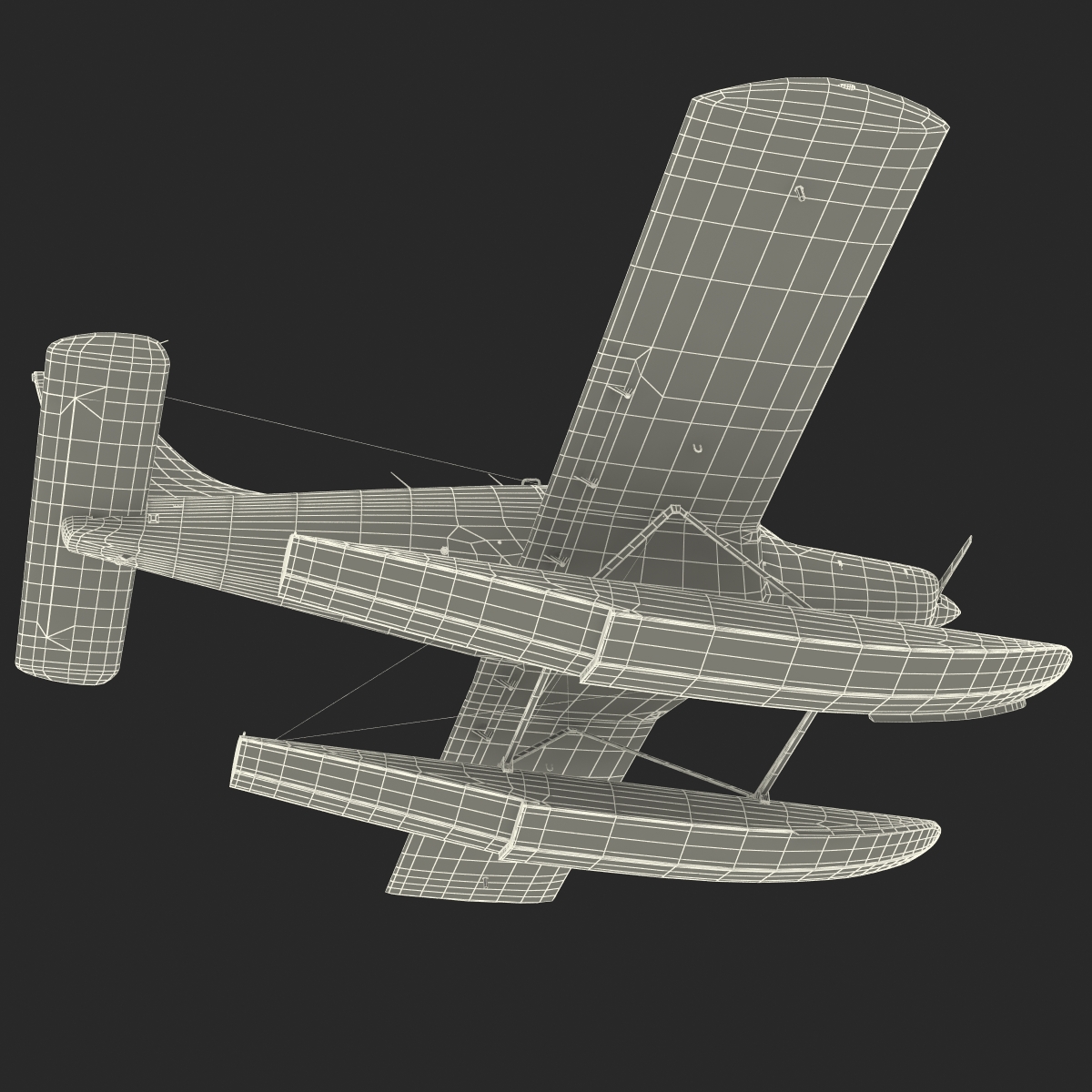 Light Aircraft Piper PA 28 Cherokee Seaplane 3D model