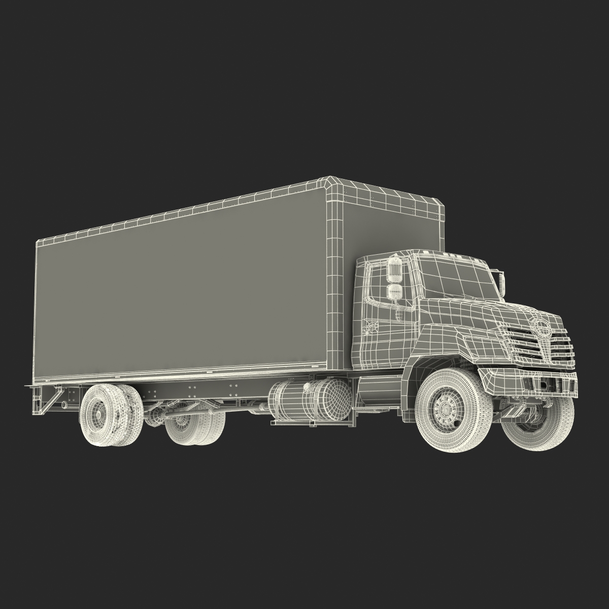 3D model Box Truck Simple Interior