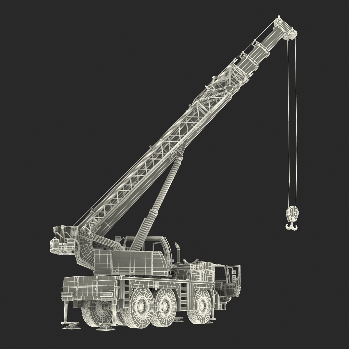 Compact Mobile Crane Rigged 2 3D model