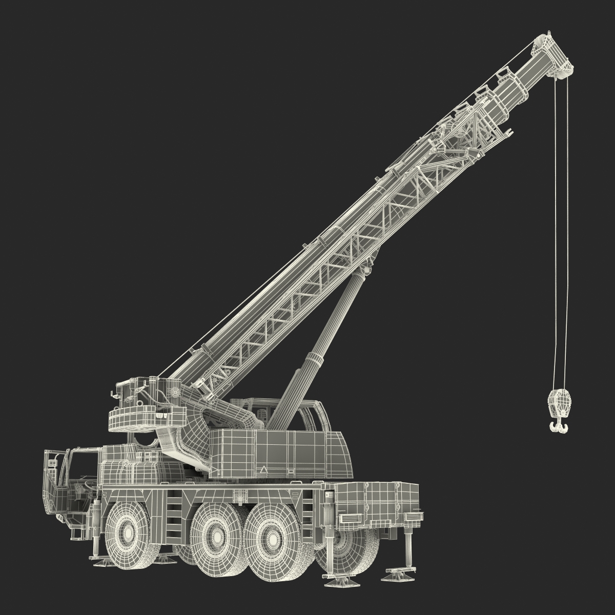 Compact Mobile Crane Rigged 2 3D model