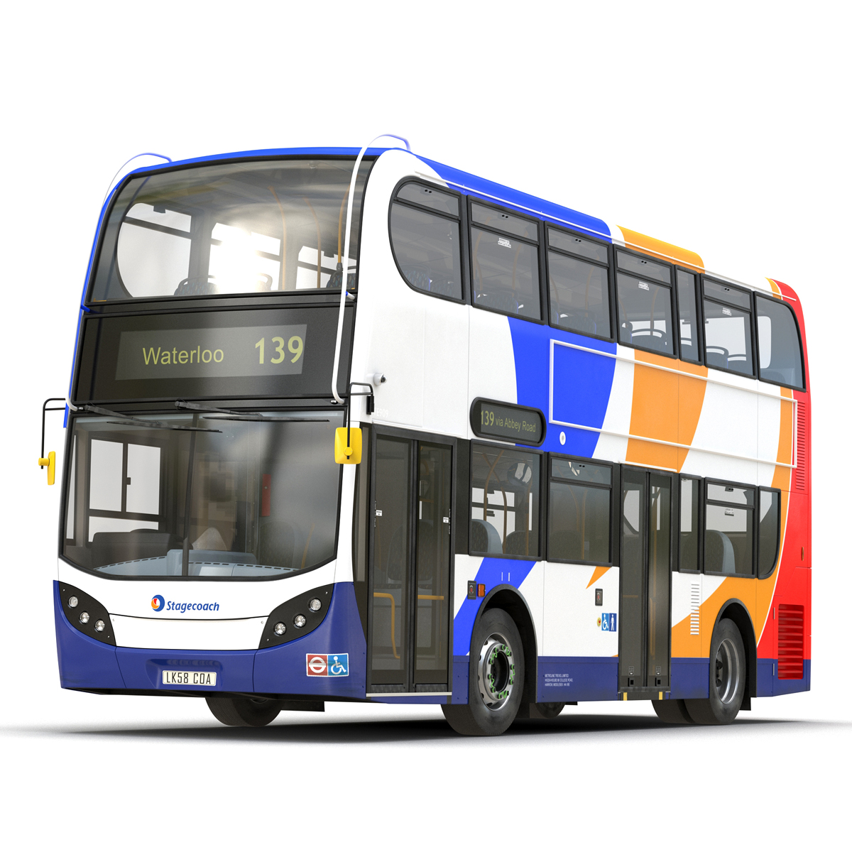 Bus Enviro400 Simple Interior 3D model