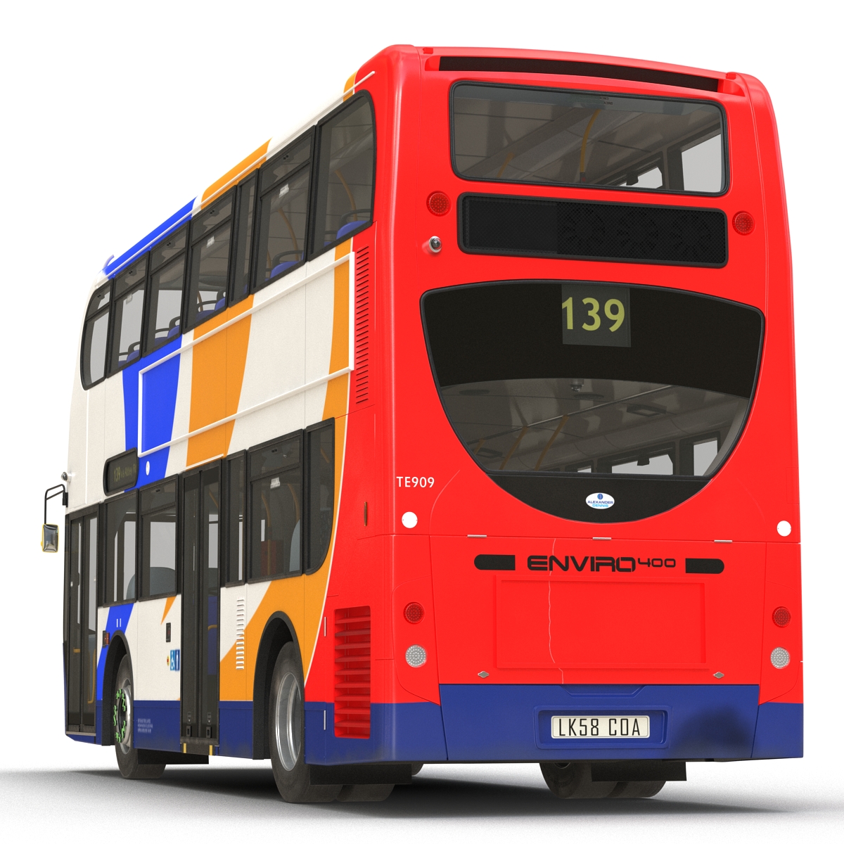 Bus Enviro400 Simple Interior 3D model