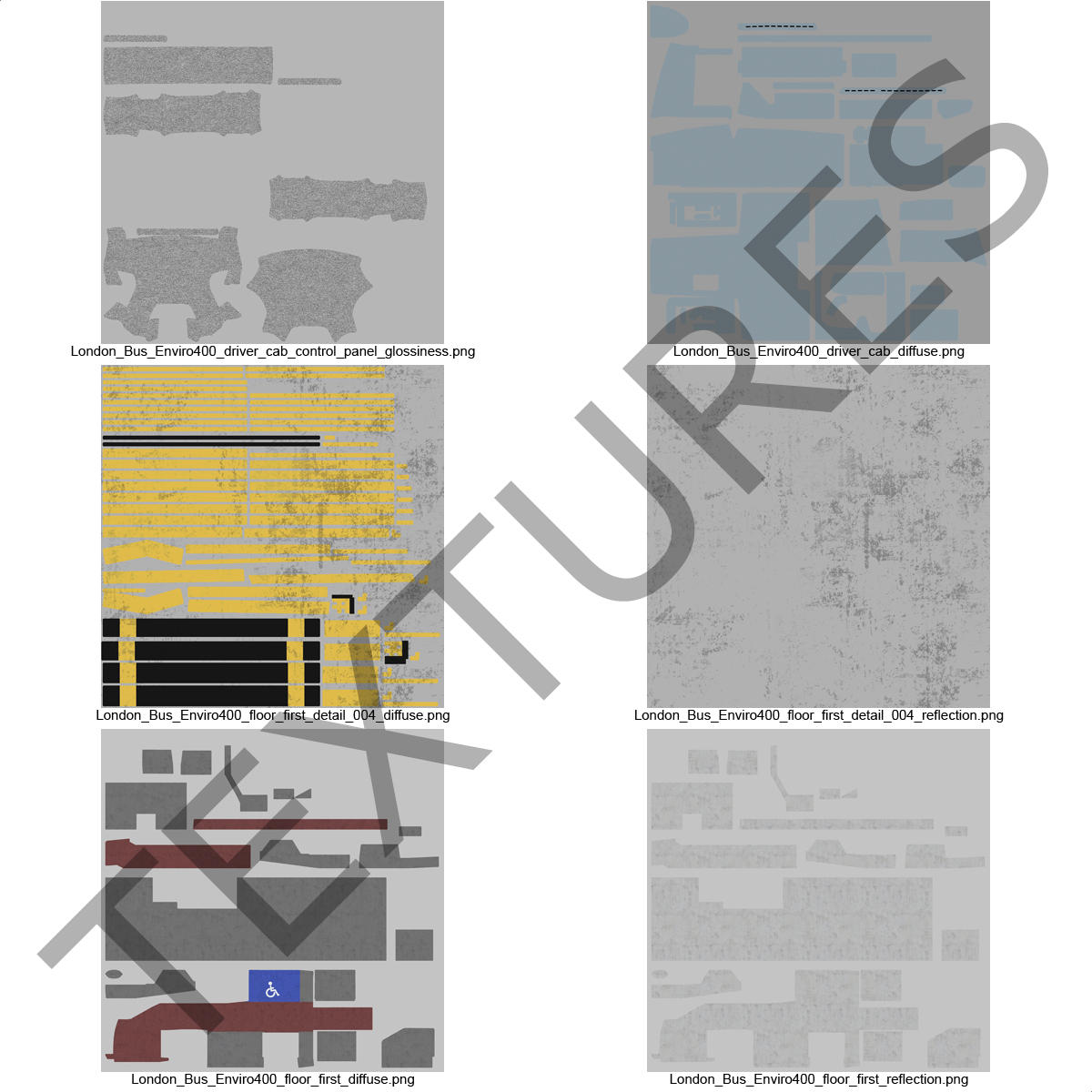 Bus Enviro400 Simple Interior 3D model