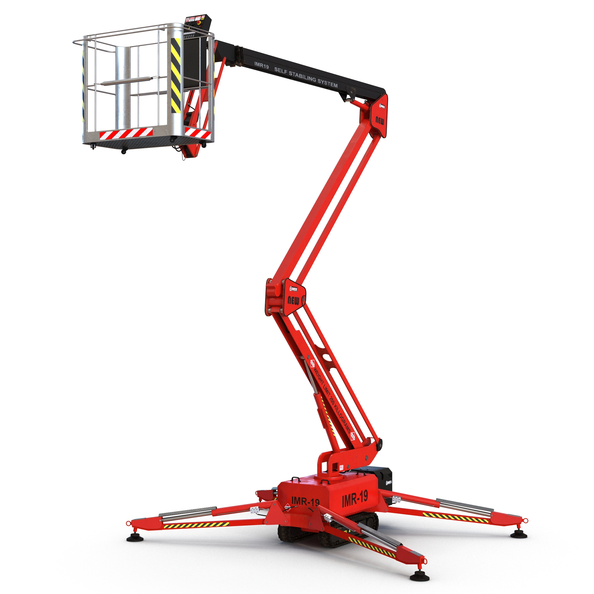 Telescopic Boom Lift Red 3D model