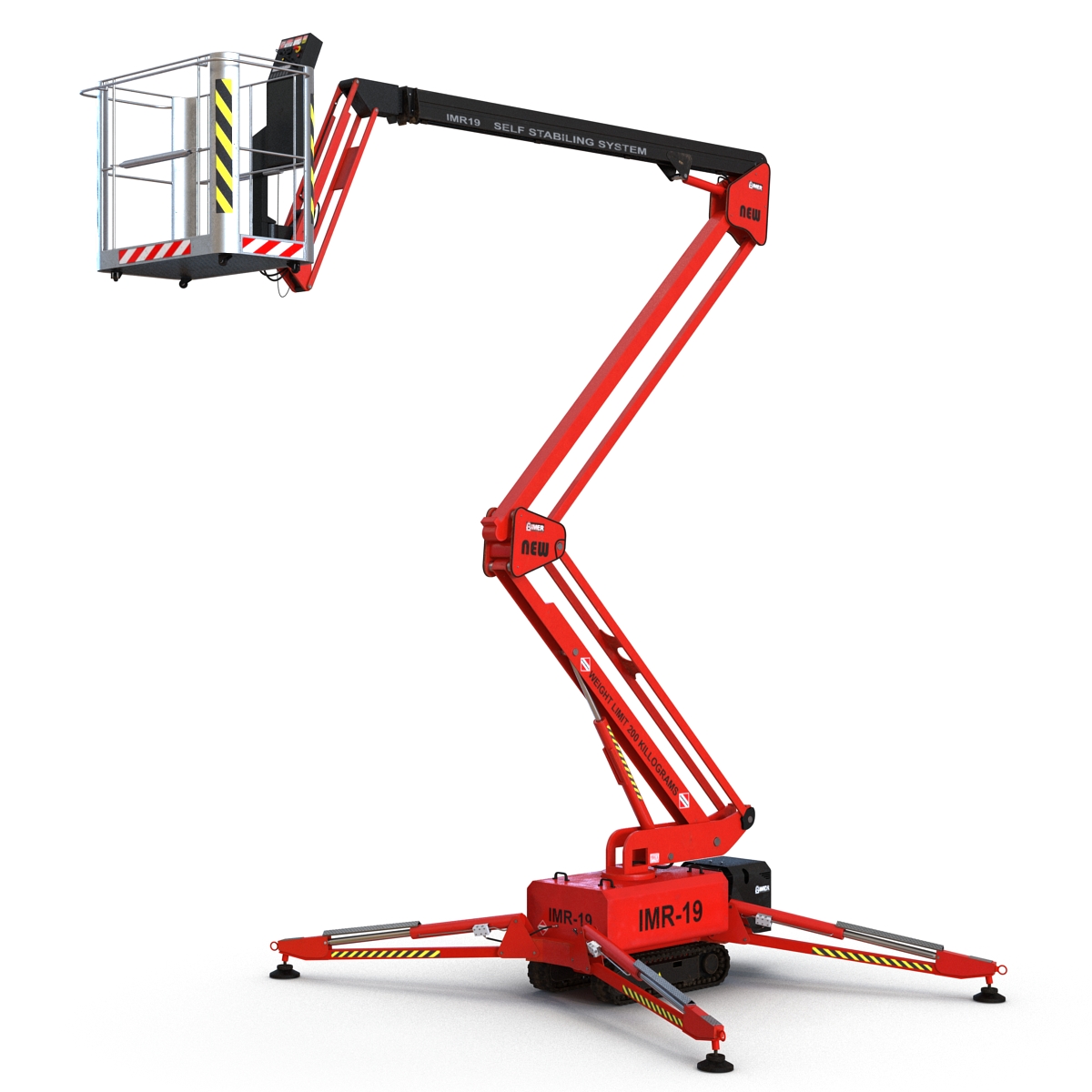 Telescopic Boom Lift Red 3D model