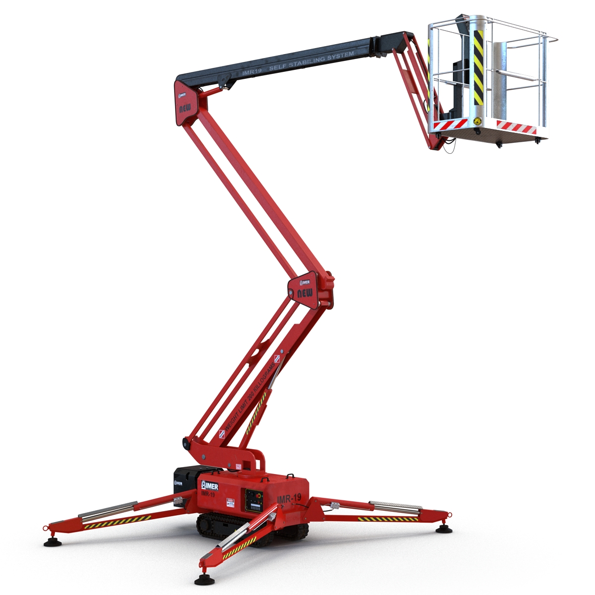 Telescopic Boom Lift Red 3D model