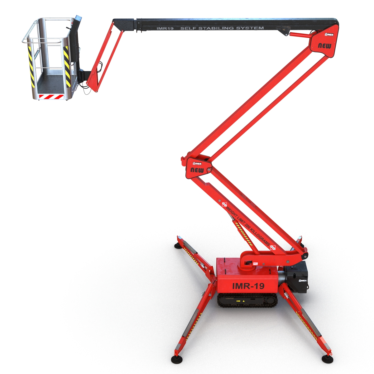 Telescopic Boom Lift Red 3D model