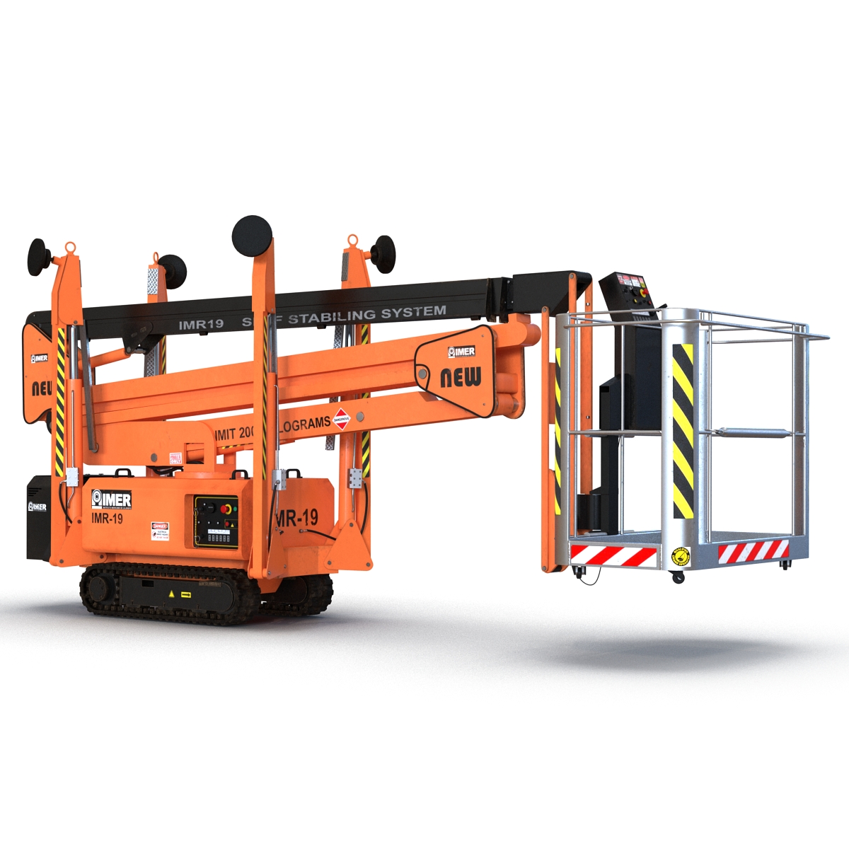 Telescopic Boom Lift Orange Rigged 3D model