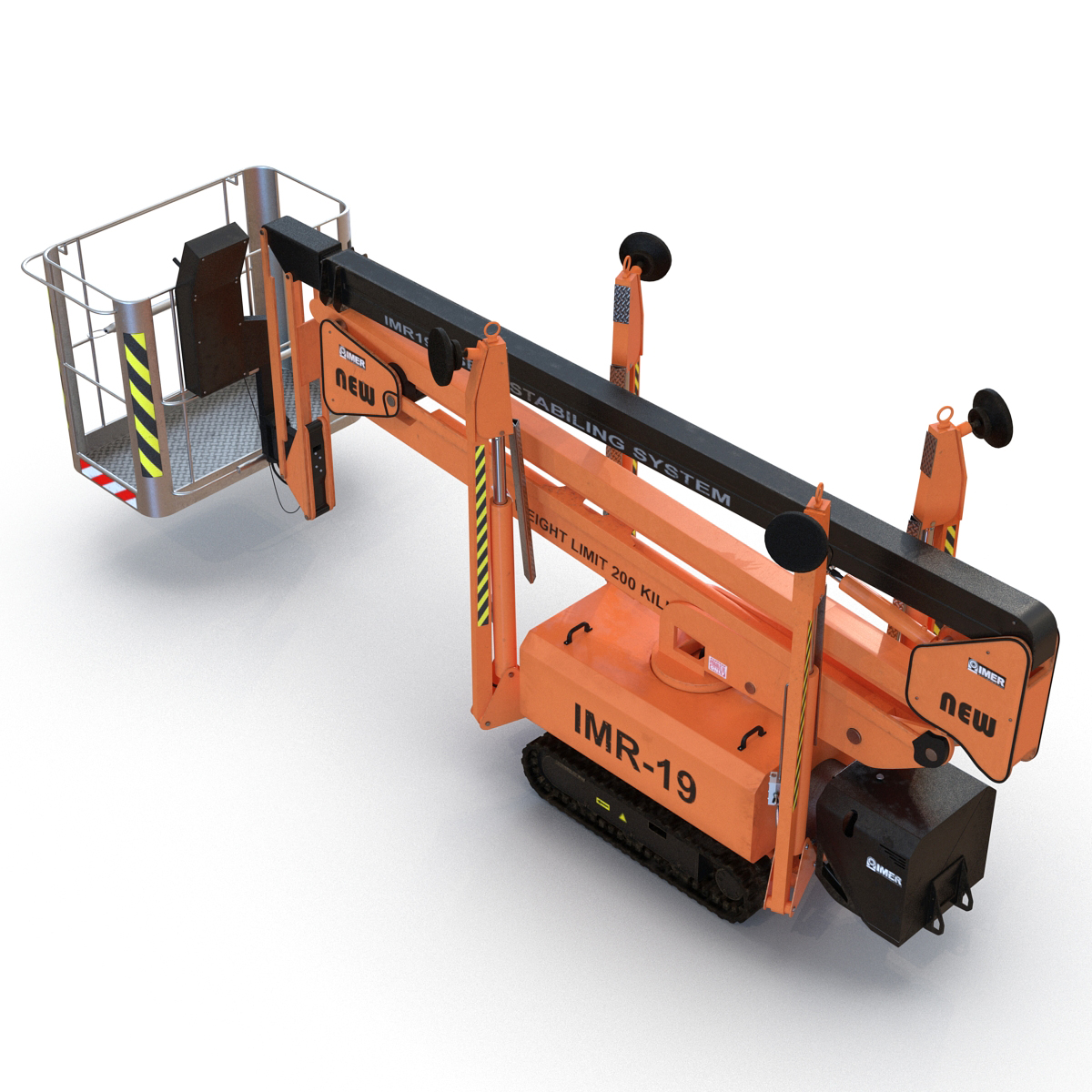 Telescopic Boom Lift Orange Rigged 3D model