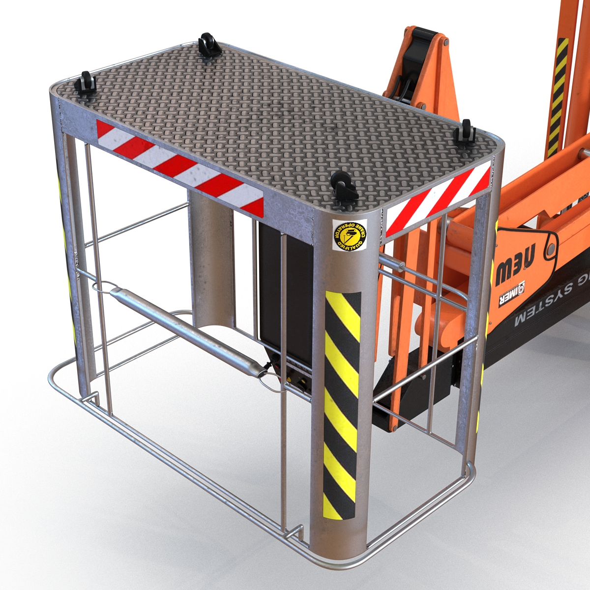 Telescopic Boom Lift Orange Rigged 3D model