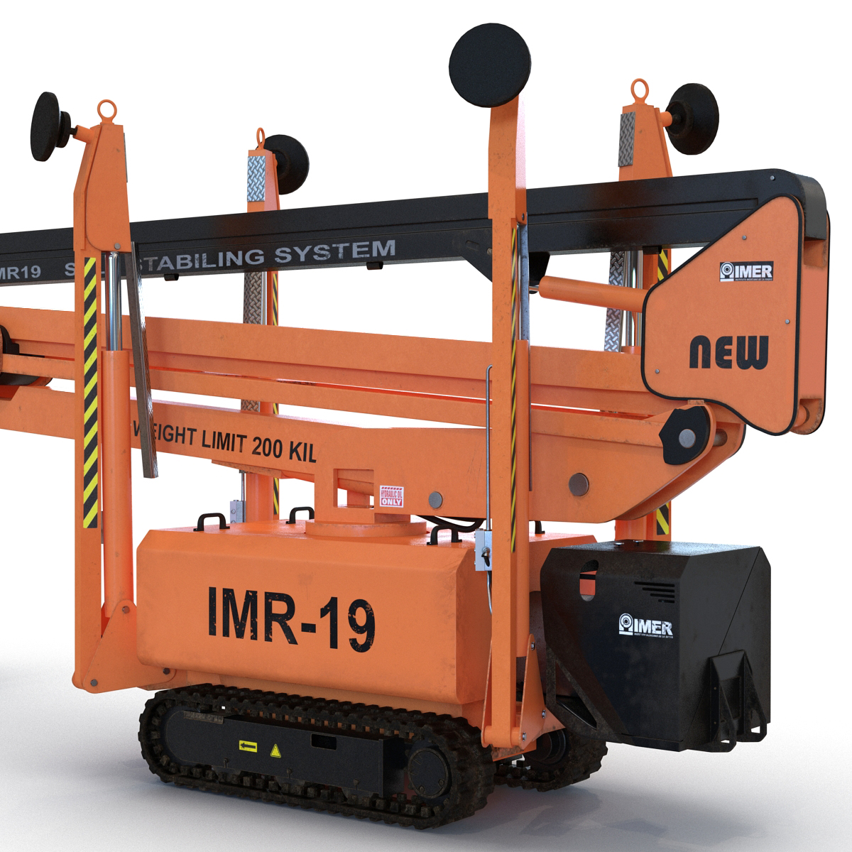 Telescopic Boom Lift Orange Rigged 3D model