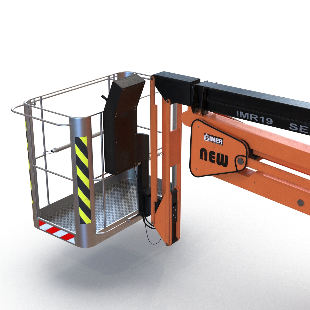 Telescopic Boom Lift Orange Rigged 3D model