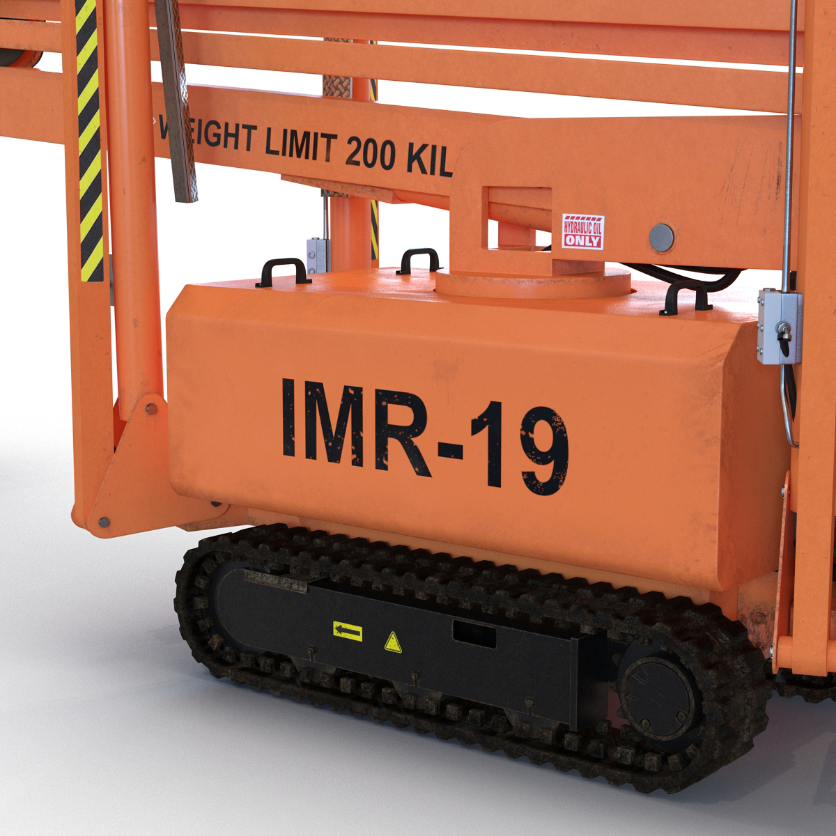 Telescopic Boom Lift Orange Rigged 3D model