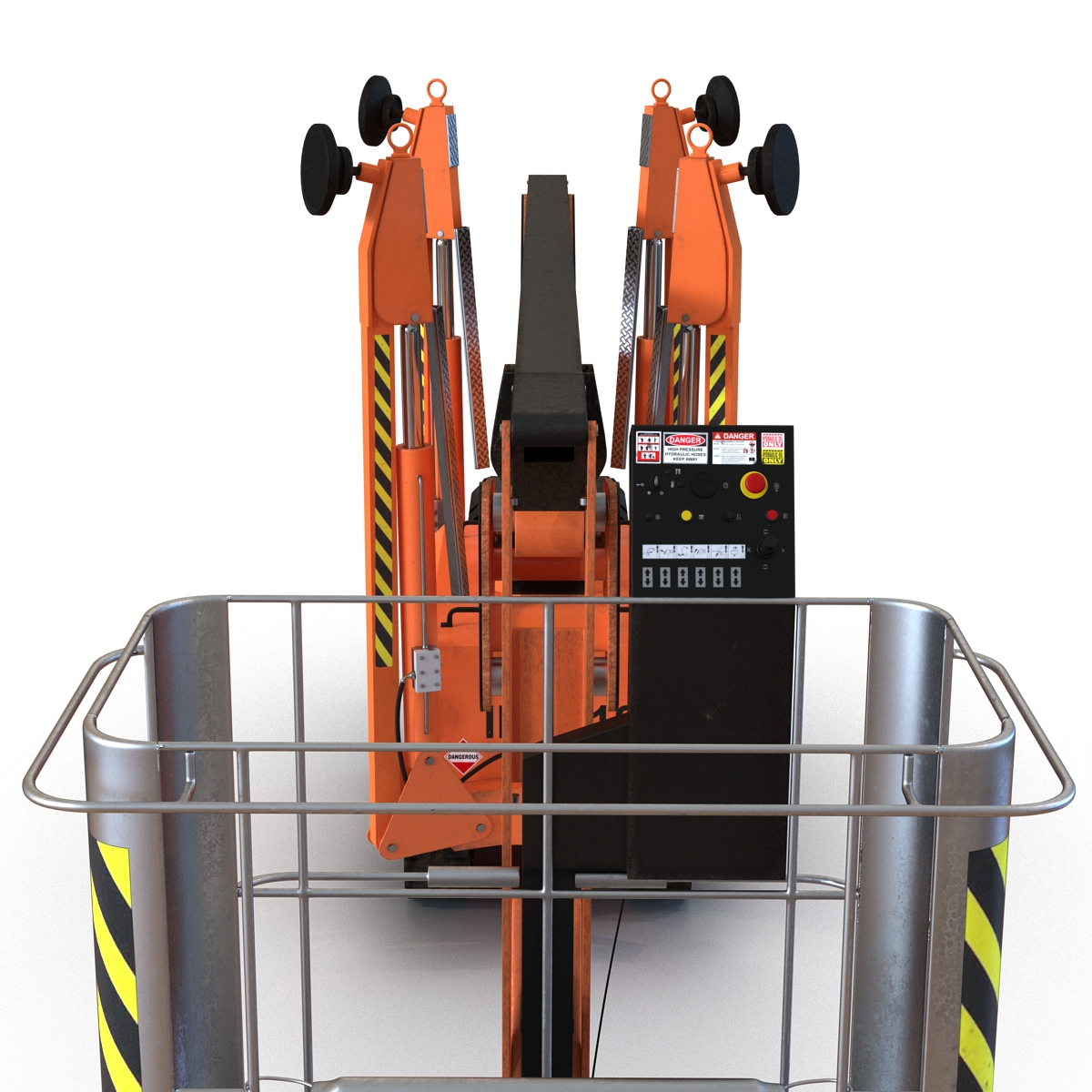 Telescopic Boom Lift Orange Rigged 3D model