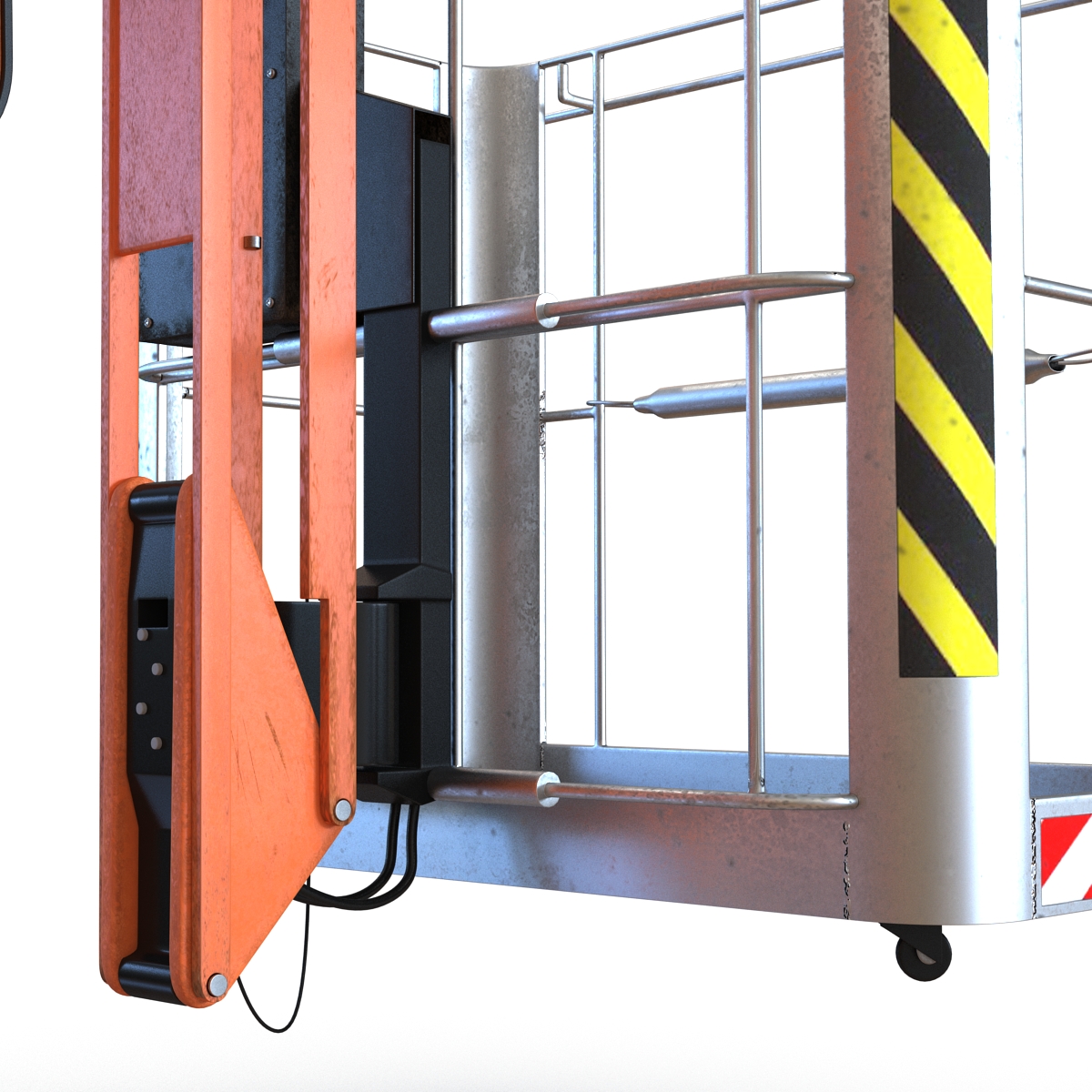 Telescopic Boom Lift Orange Rigged 3D model