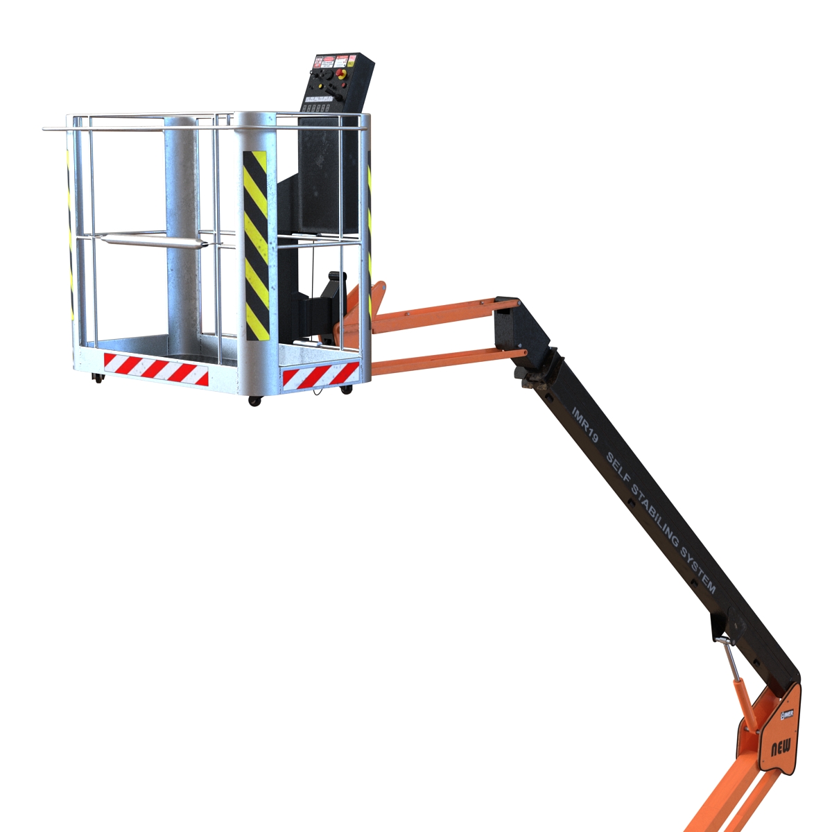 Telescopic Boom Lift Orange Rigged 3D model