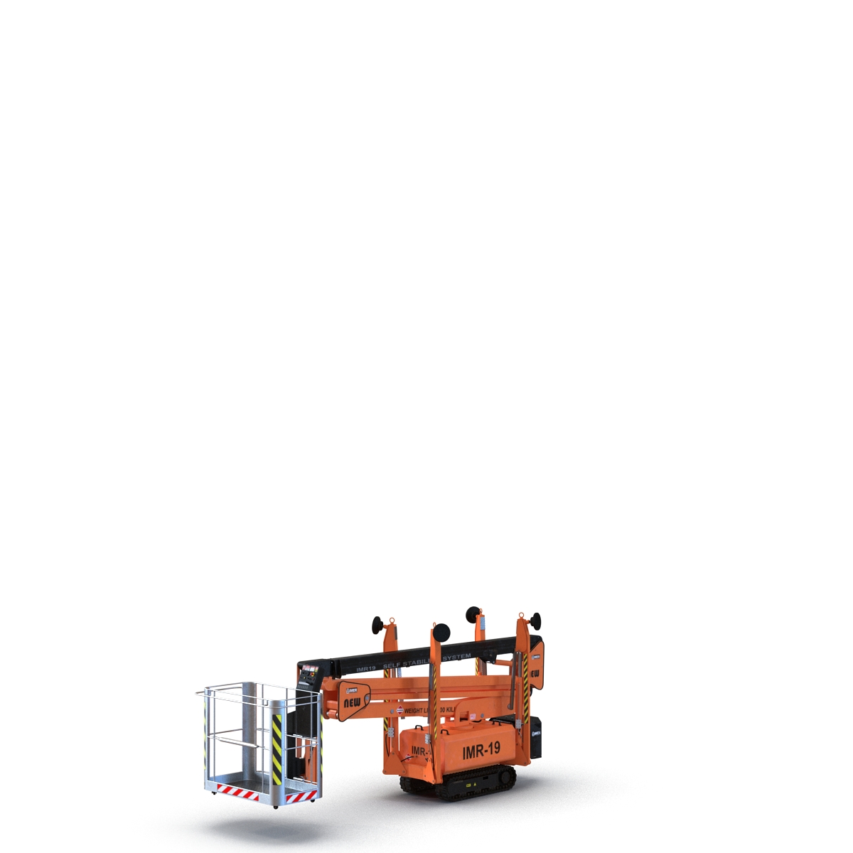 Telescopic Boom Lift Orange Rigged 3D model