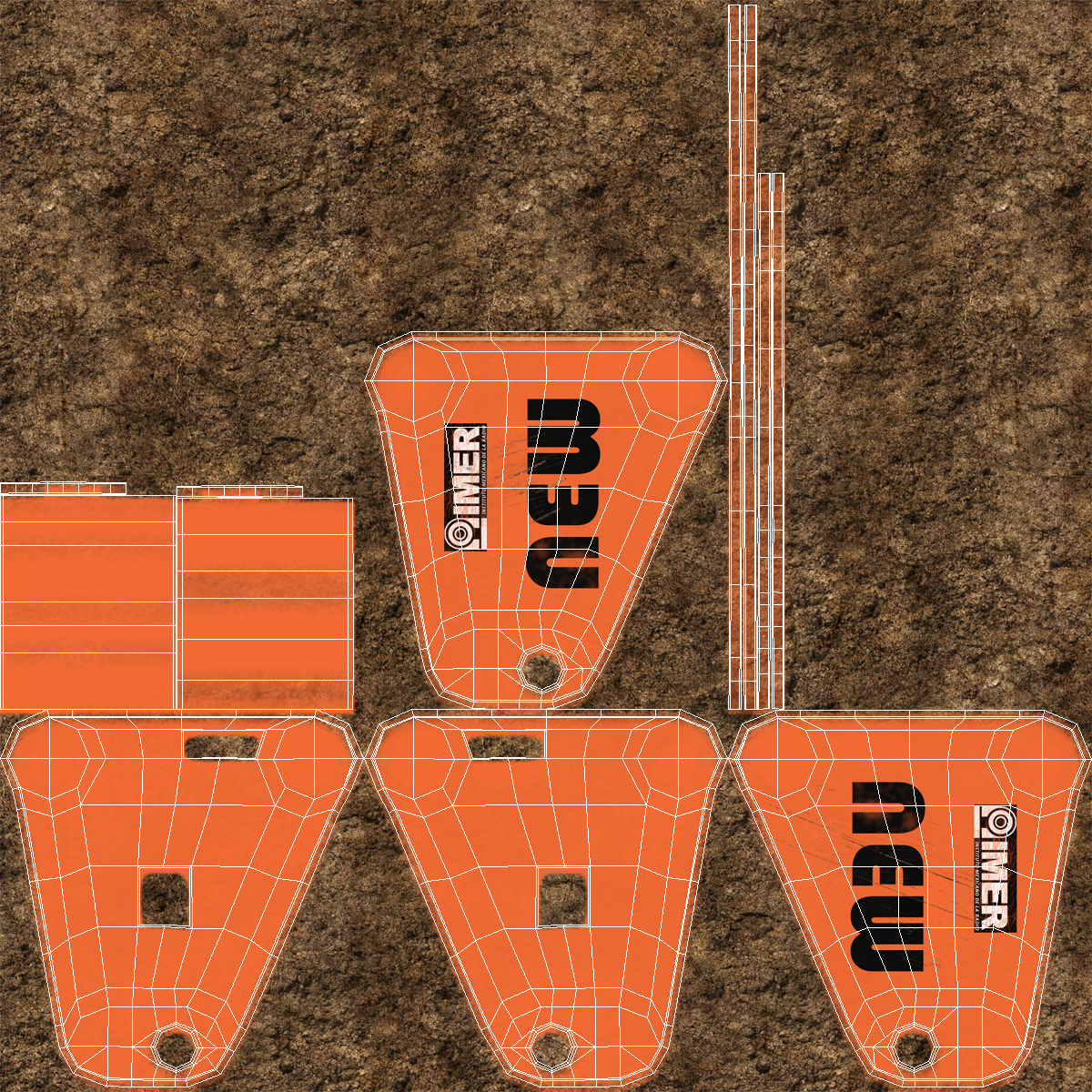 Telescopic Boom Lift Orange Rigged 3D model