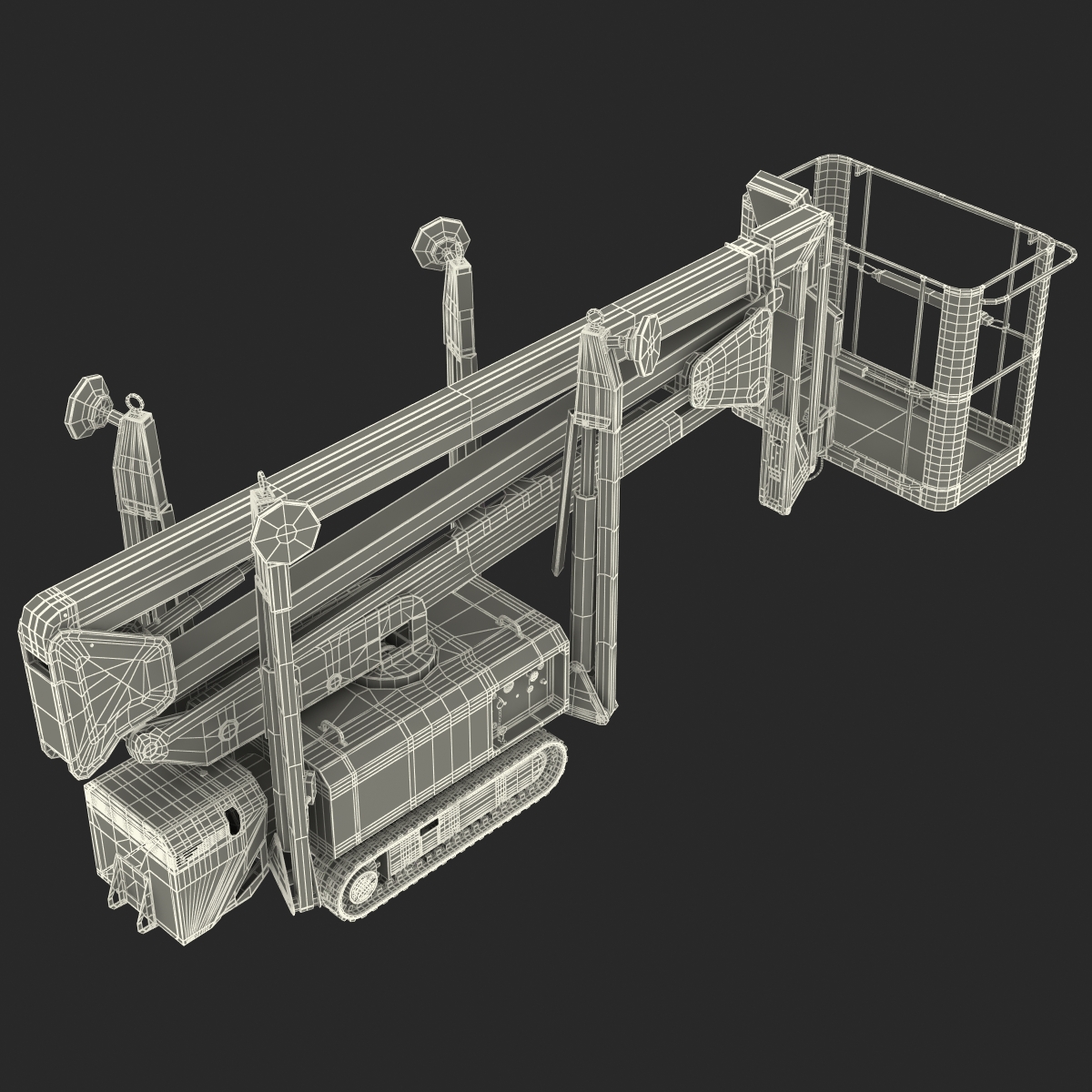 Telescopic Boom Lift Orange Rigged 3D model