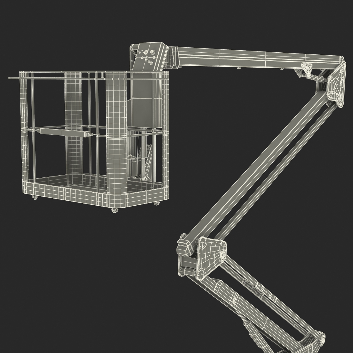 Telescopic Boom Lift Orange Rigged 3D model