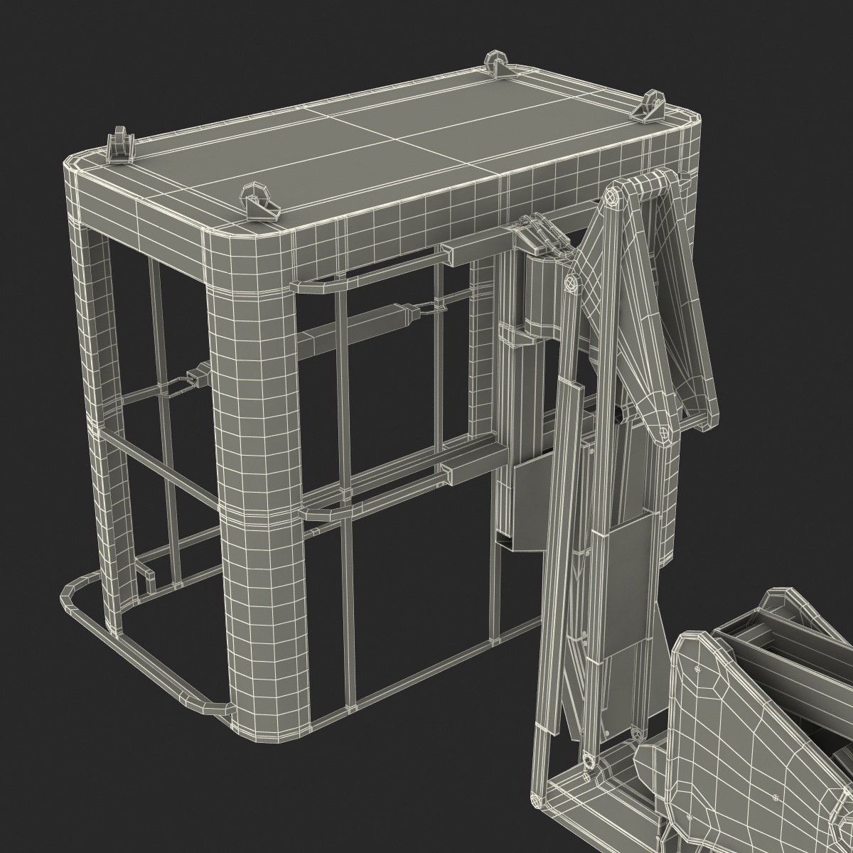 Telescopic Boom Lift Orange Rigged 3D model