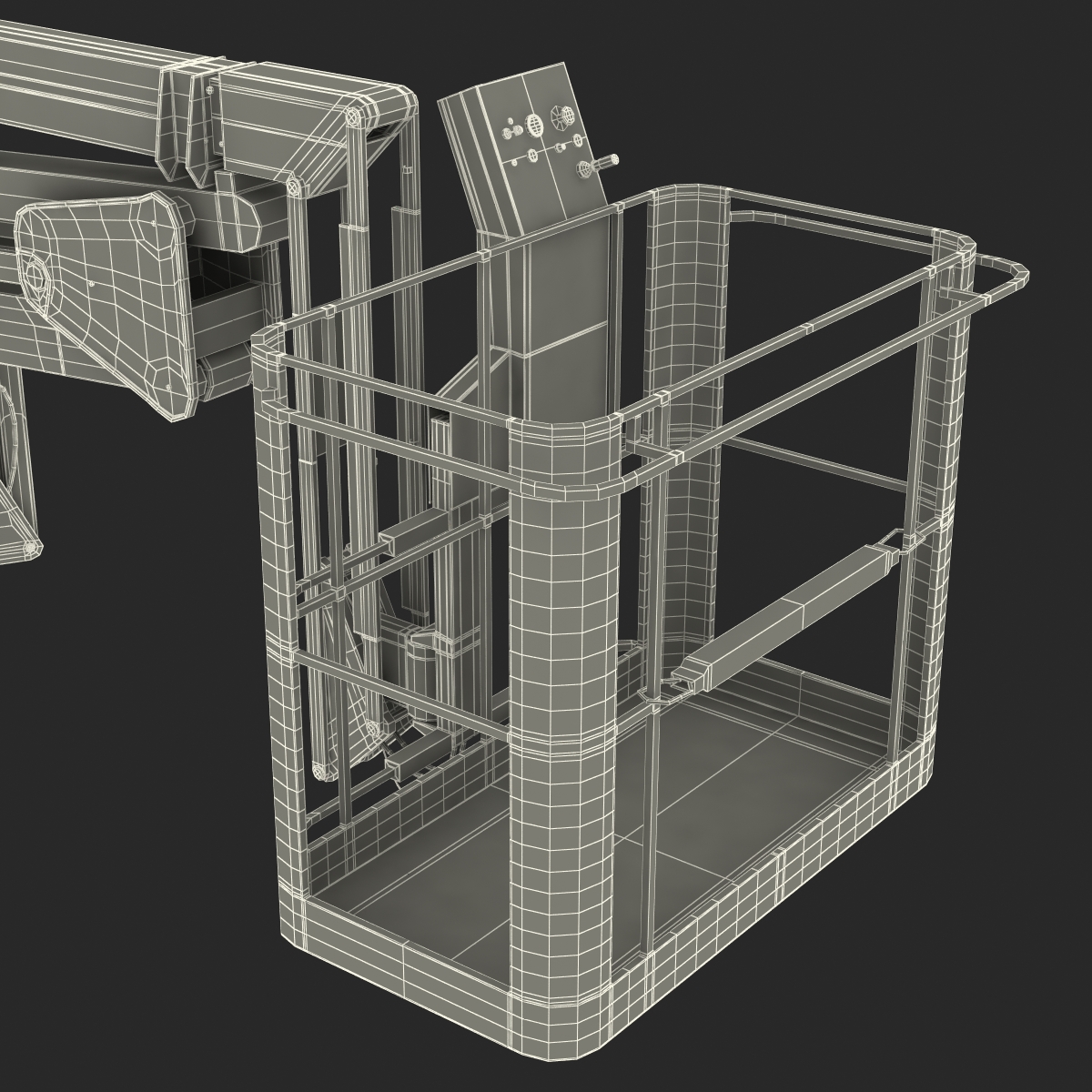 Telescopic Boom Lift Orange Rigged 3D model