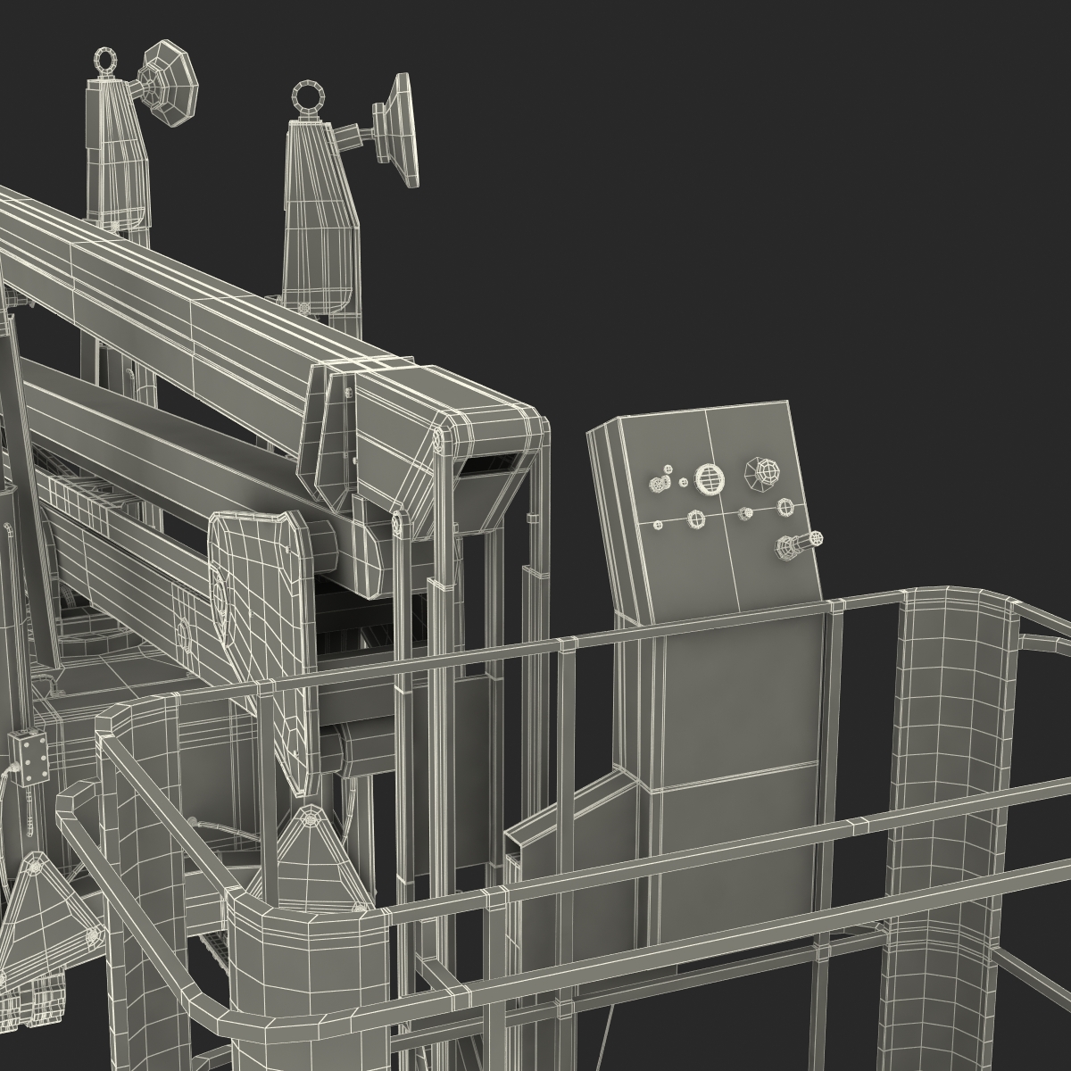 Telescopic Boom Lift Orange Rigged 3D model