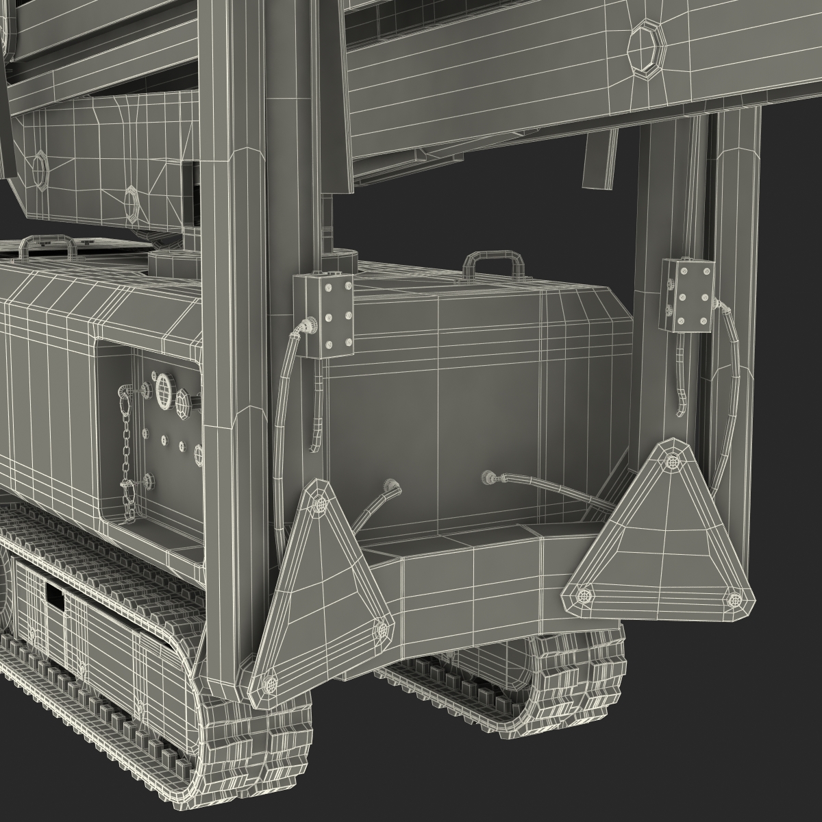 Telescopic Boom Lift Orange Rigged 3D model