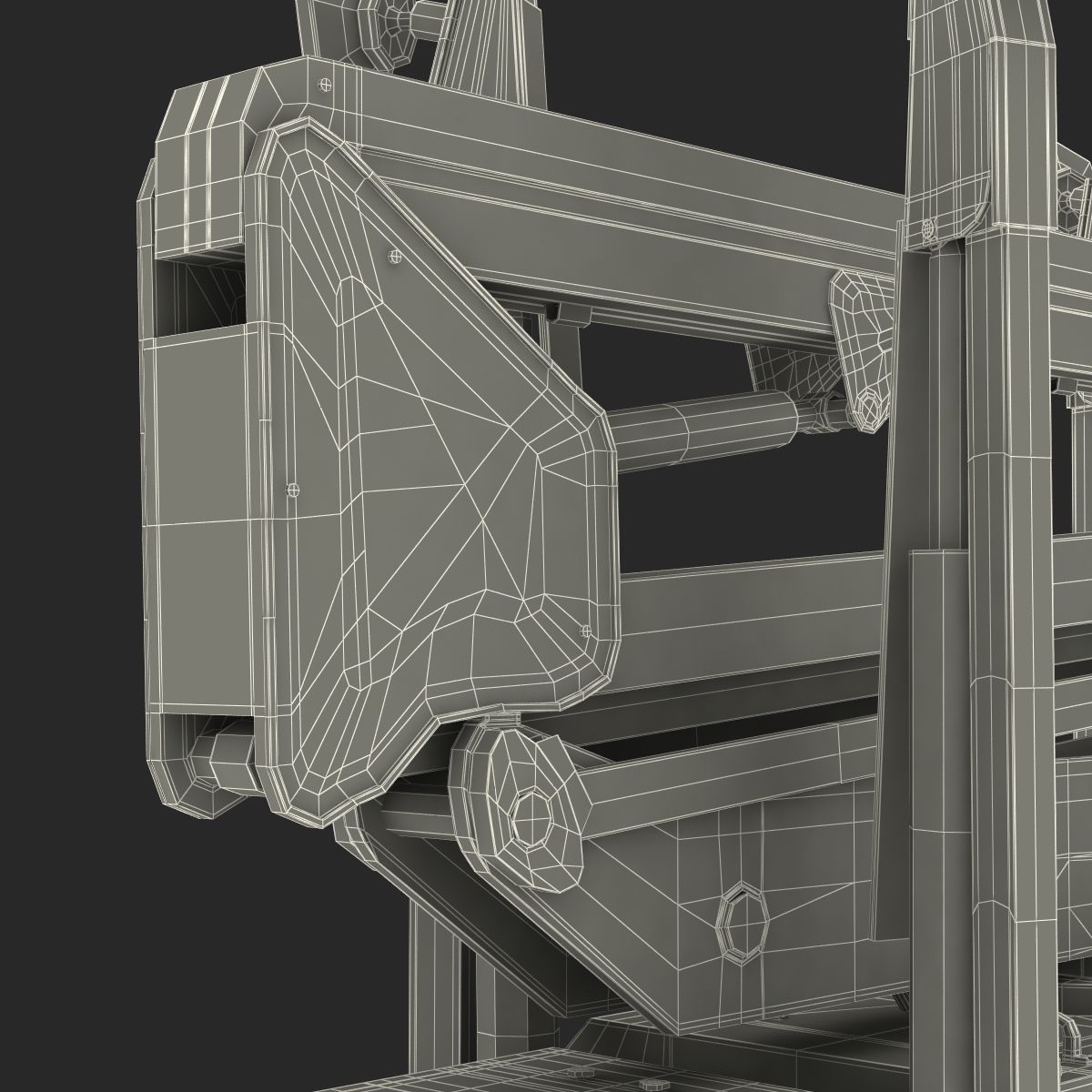 Telescopic Boom Lift Orange Rigged 3D model