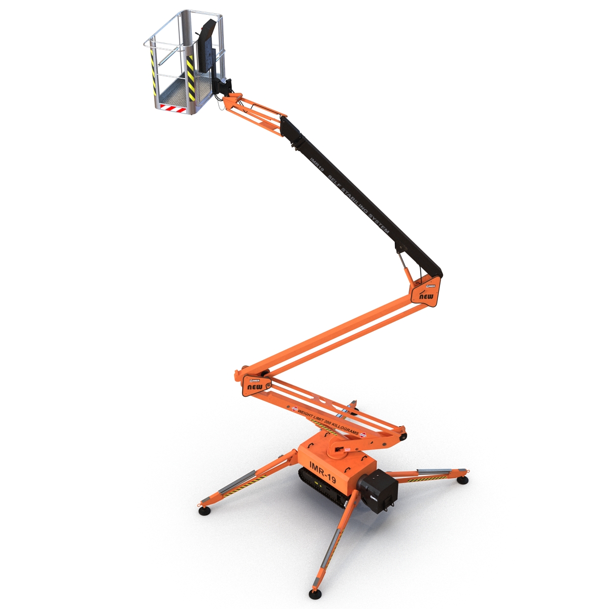 Telescopic Boom Lift Orange 3 3D model