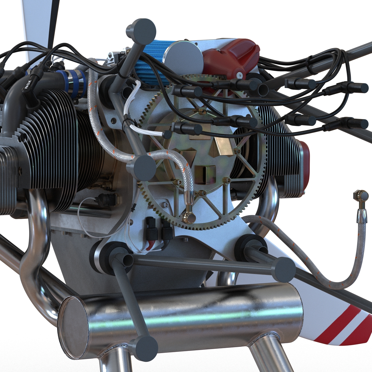 Piston Aircraft Engine ULPower UL260i 4 3D model