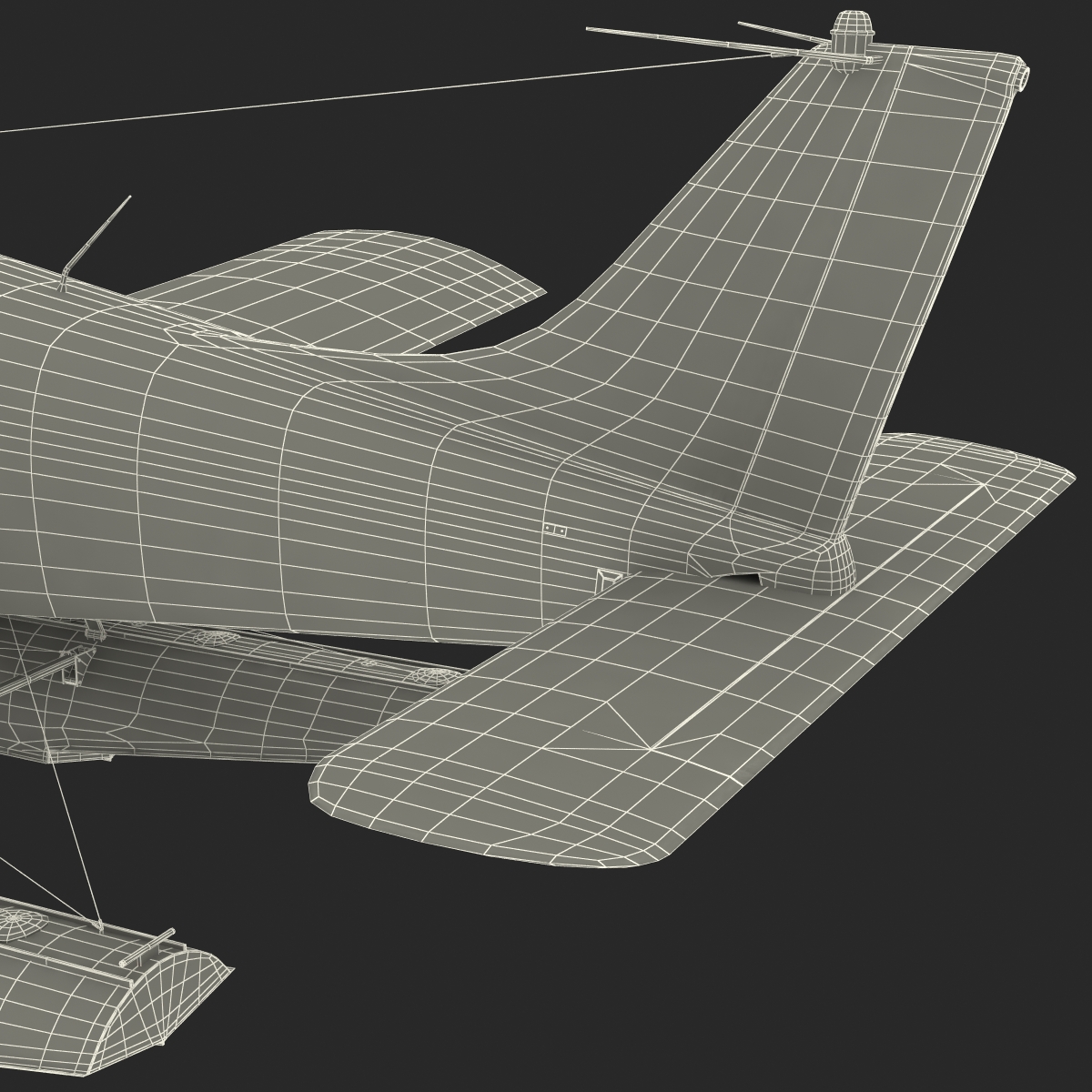 3D Light Aircraft Piper PA 28 Cherokee Seaplane Rigged 2 model