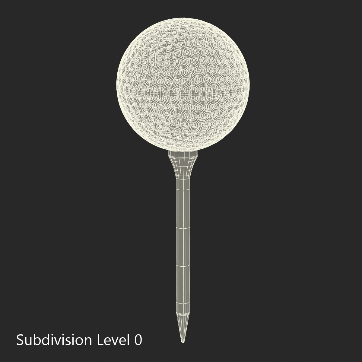 Golf Ball and Tee Pink 3D