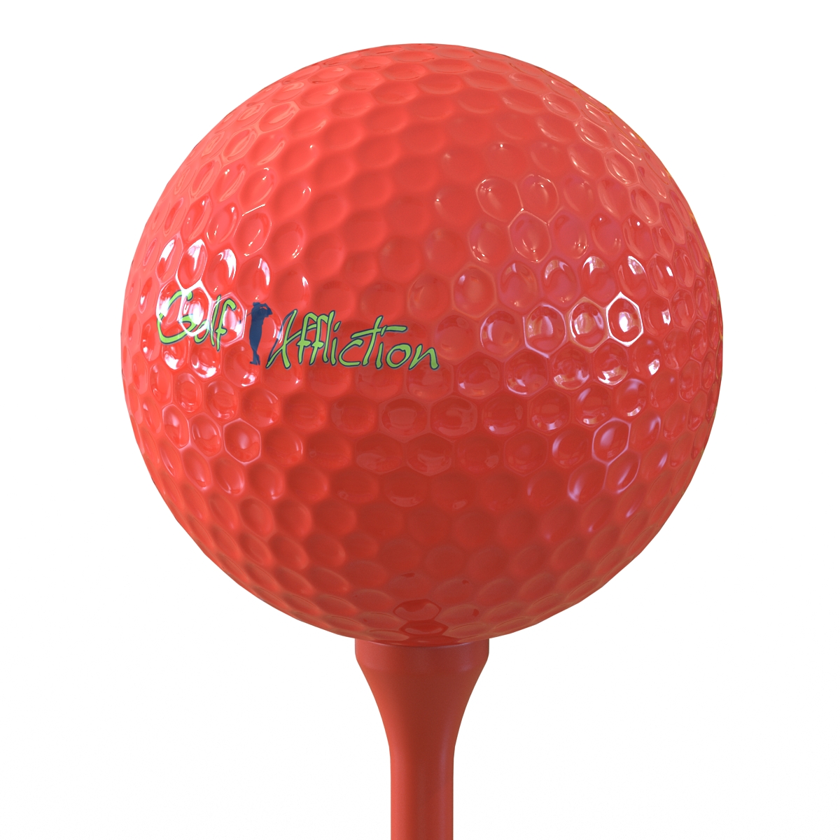 3D Golf Ball and Tee Red