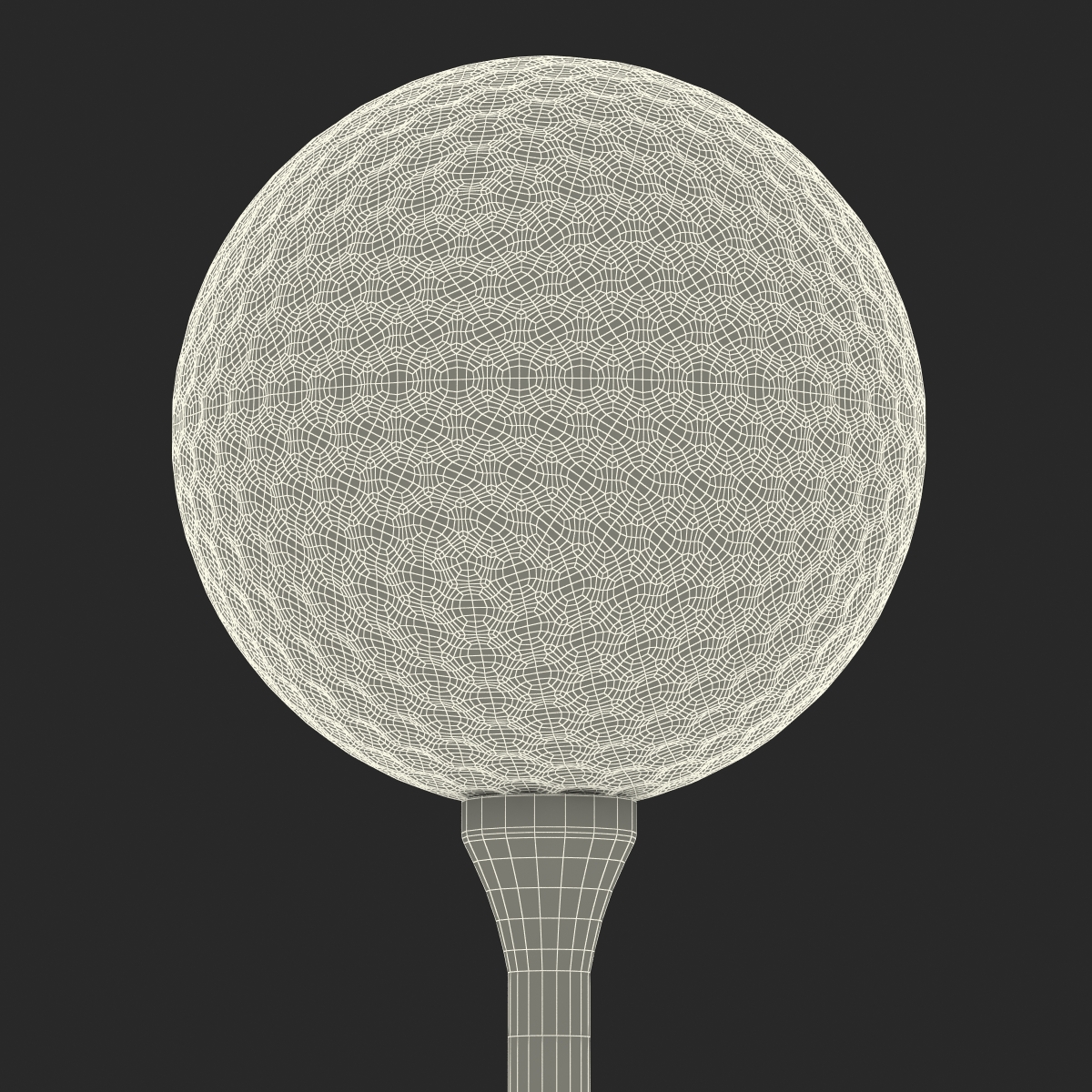 Golf Ball and Tee Yellow 3D model