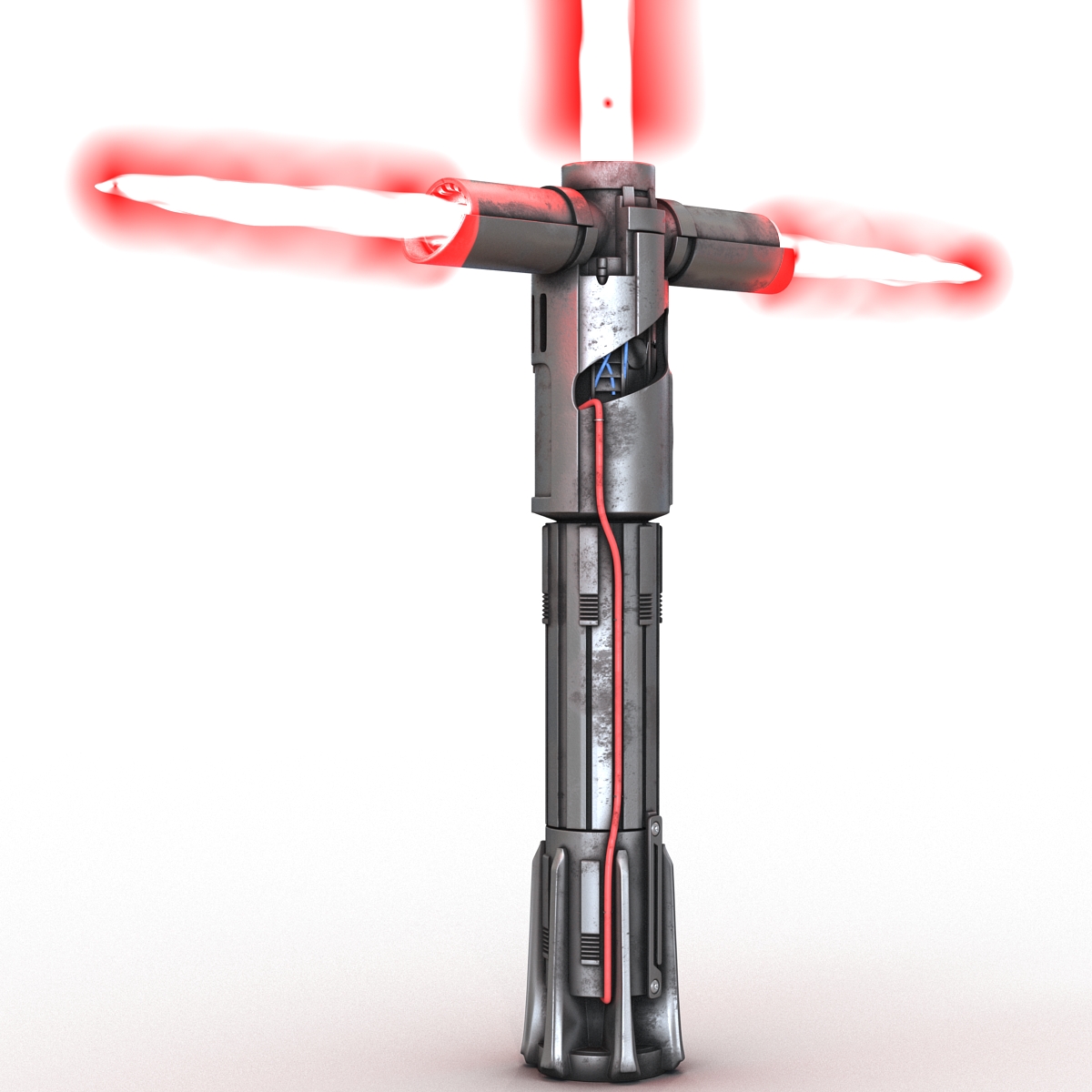 3D Kylo Ren Lightsaber Used Set model