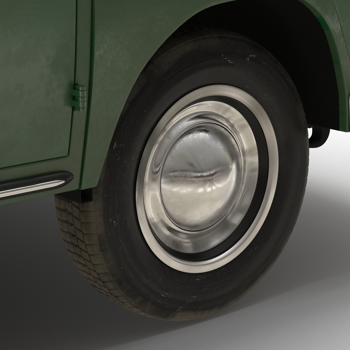 3D Volkswagen Type 2 Panel Van Green model