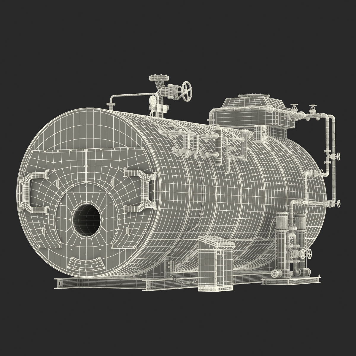 Industrial Gas Steam Generator Boiler 3D