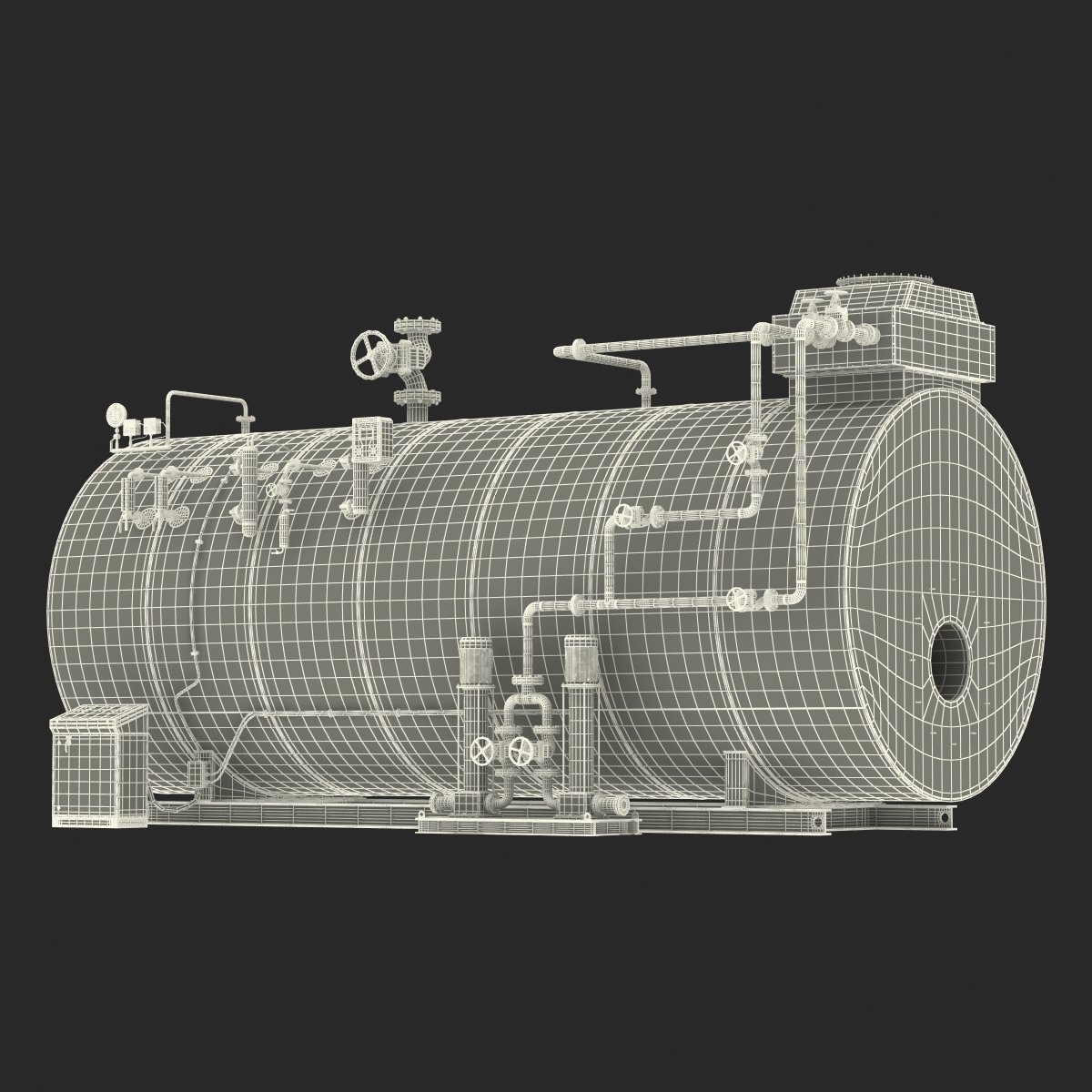 Industrial Gas Steam Generator Boiler 3D