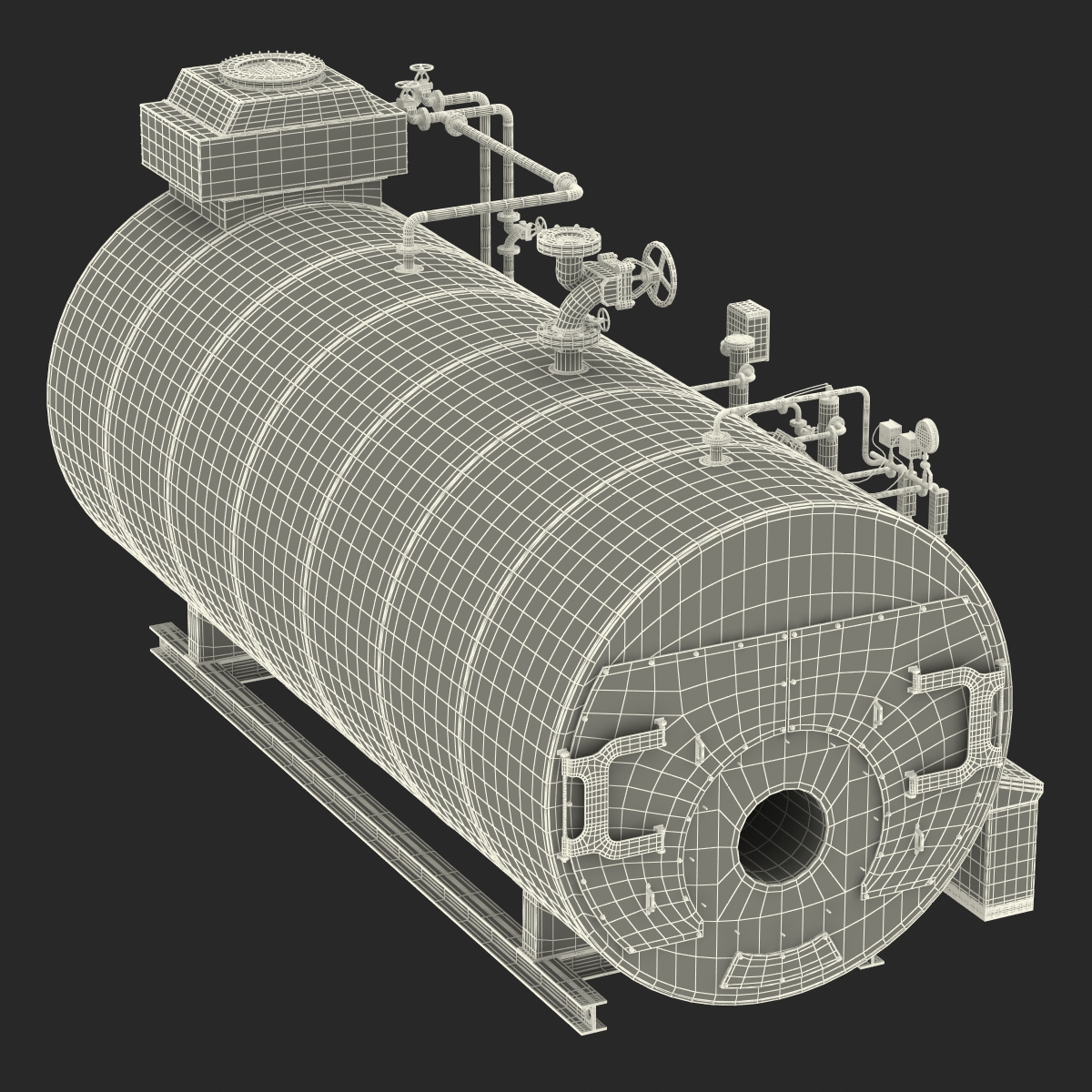 Industrial Gas Steam Generator Boiler 3D