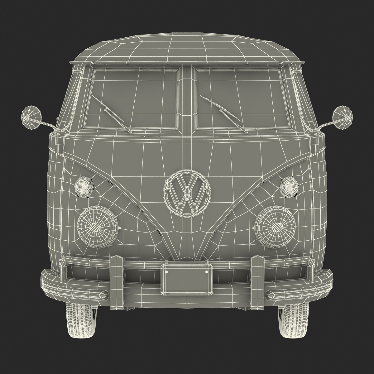 3D model Volkswagen Type 2 Panel Van Simple Interior Blue 2