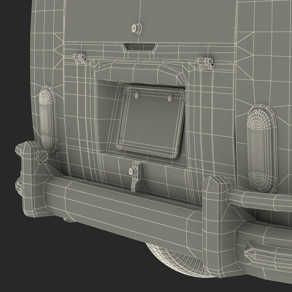 Volkswagen Type 2 Panel Van Simple Interior Green 3D model