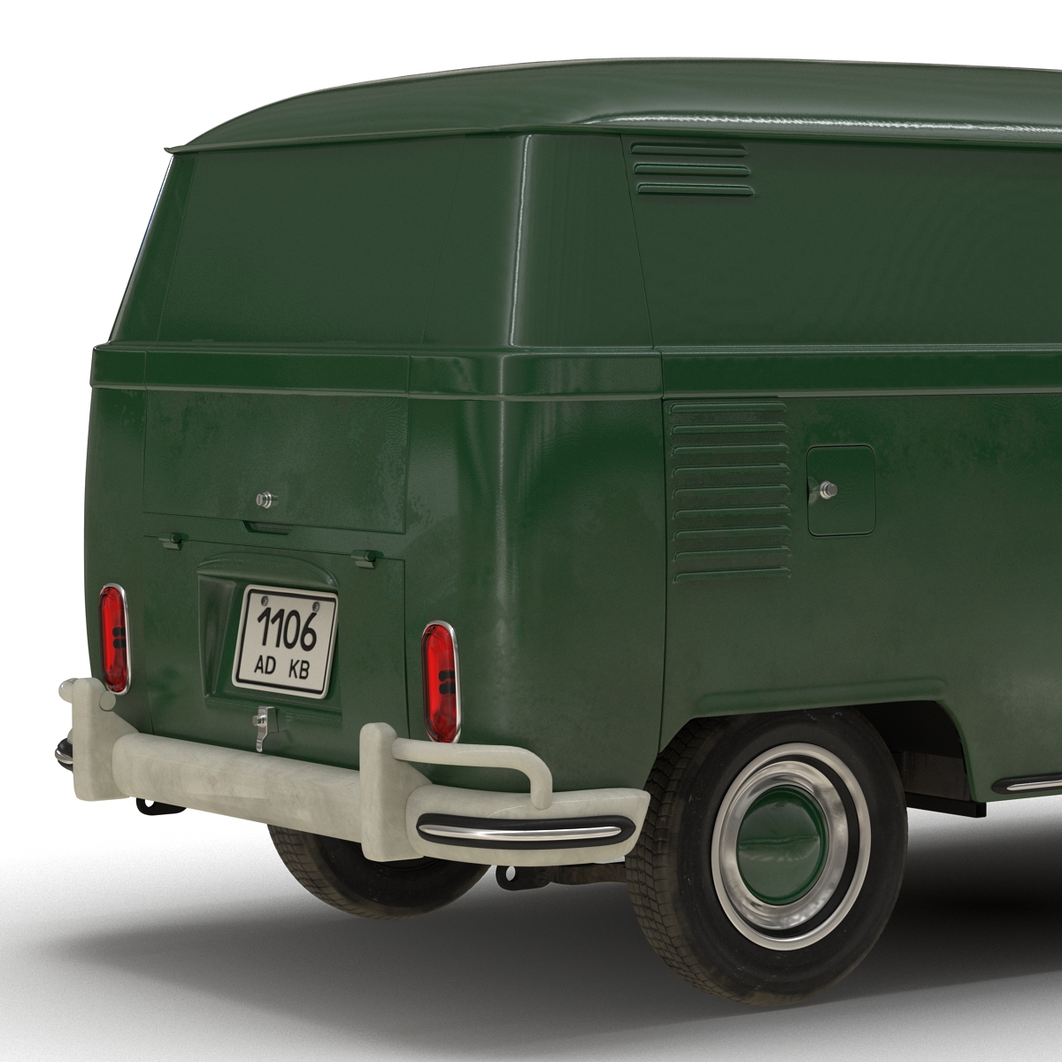 3D Volkswagen Type 2 Panel Van Simple Interior Green 2